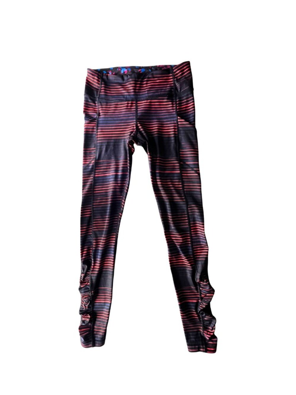 Lululemon Speed Tight IV Striped Ruched Pockets‎ Size 6 Luxtreme